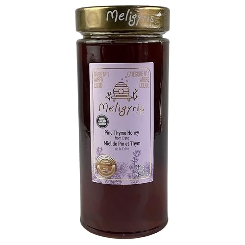 Miniatura 7 de Meligyris - Miel de tomillo de pino puro de Creta, Grecia, 100% pura, cruda y sin filtrar, sin OMG, 52.92 onzas