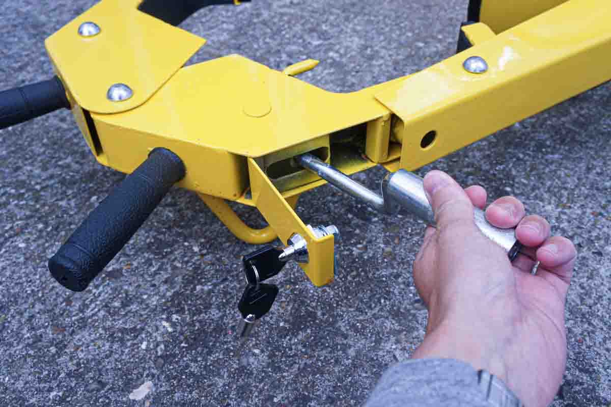 RS PRO Sabot de roue en acier jaune