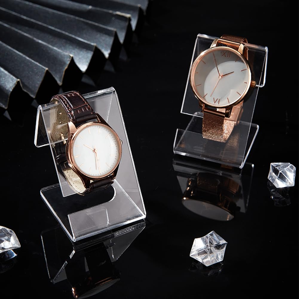 PH PandaHall 2 soportes exhibición relojes acrílicos organizador transparente para relojes joyería soporte exhibición reloj individual para exhibición relojes pulsera 5x4.5x6.4cm