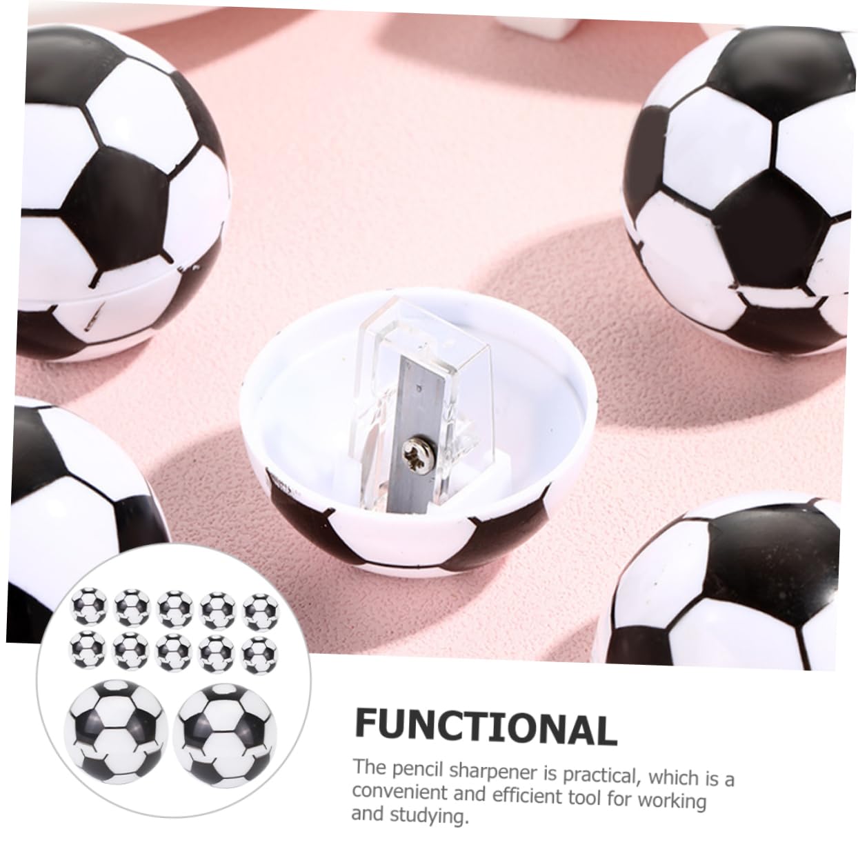 HOMSFOU 4 Sätze Bleistiftspitzer Für Schulbleistifte Fußball Bleistiftspitzer Fußball Kinderspitzer Manueller Großpackung 20 Stück * 4