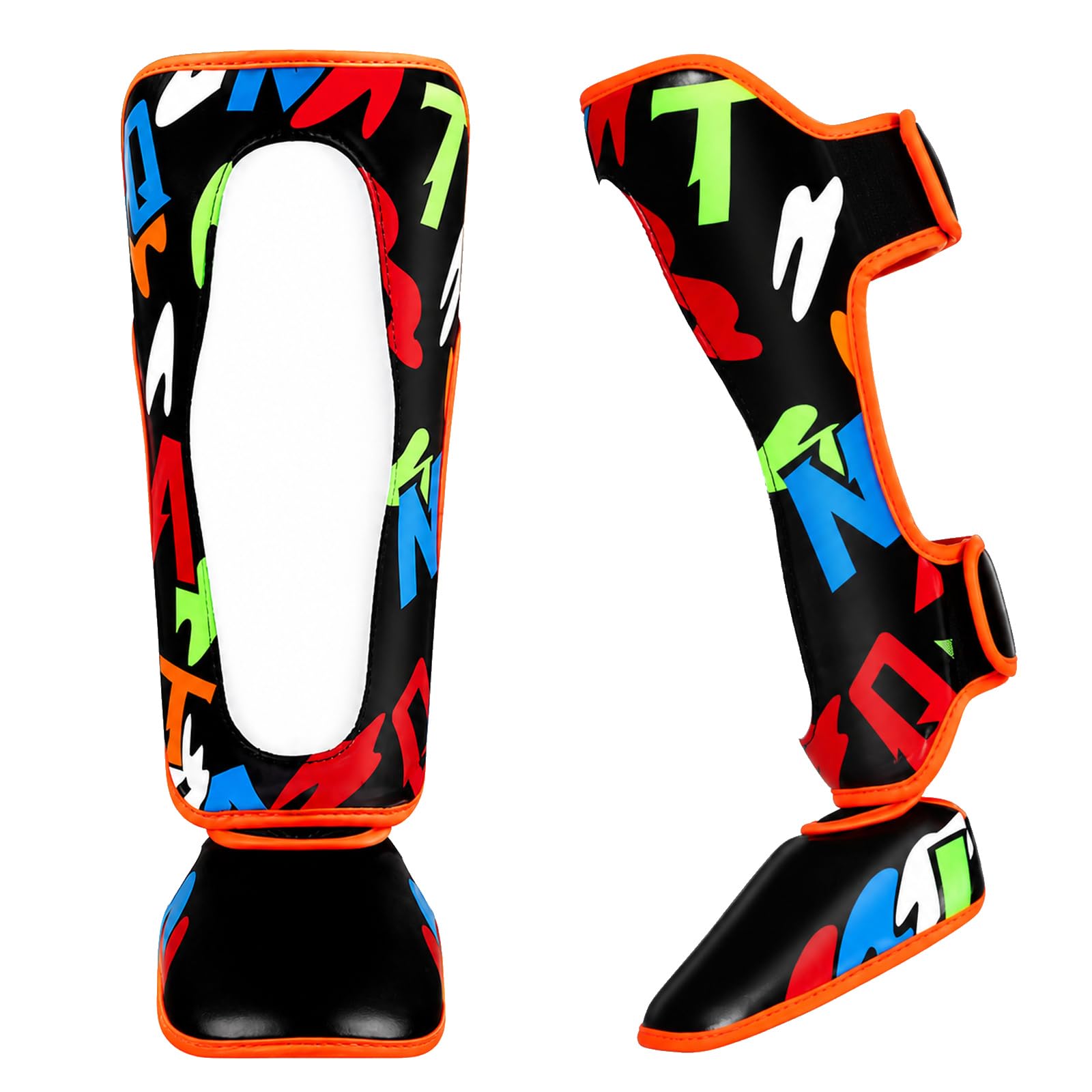 Piedi Protezione Shin Guard,Paratibia Kick Boxing,Parastinchi Spessi,Regolabili,vestibilità Sicura,Leggero,per Boxe,Muay Thai,Sport da Combattimento e Allenamento Quotidiano