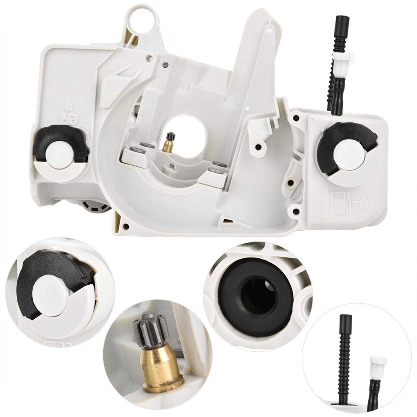 Carcasa del cárter del Tanque de Combustible de Aceite, Conjunto de Tanque de cárter para 021023025 MS230 MS250 Tanque de Combustible de Aceite y Gas
