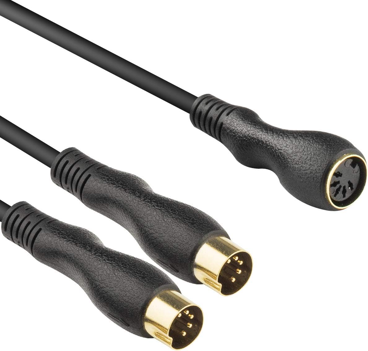 EBXYA MIDI Y Splitter Cable - 5 Pins Din MIDI Female to Dual 5 Pin Din MIDI Male Adapter Cable