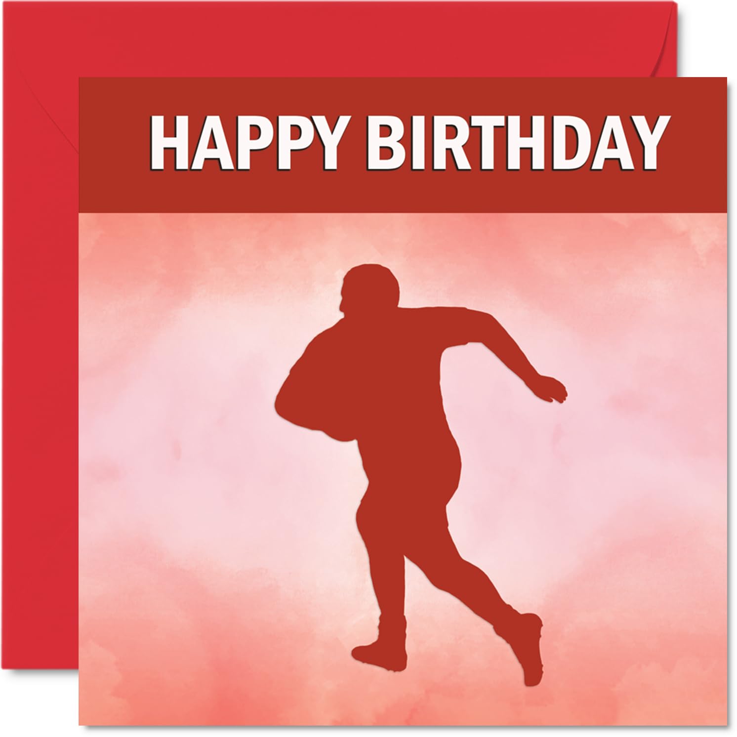 Rugby Sport Birthday Cards - Boys in Sports - Happy Birthday Card for Boy Son Brother Grandson Nephew Uncle Cousin, 145mm Bday Greeting Cards