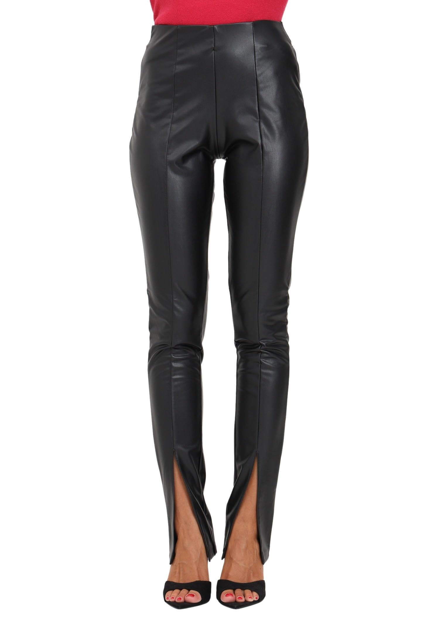 ONLY ONLPAPAYA Faux Leath Slit Legging CC OTW