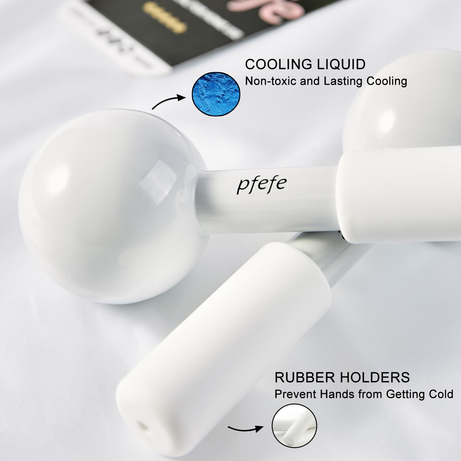 pfefe Ice Globes for Face & Eyes, Unbreakable Stainless Steel Cryo Sticks for Beauty Routines, Facials Cold Roller Cooling Globes for Puffiness, Wrinkles, Dark Circles, Headaches