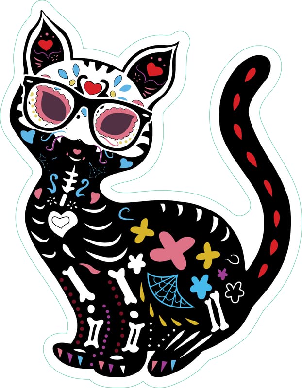 Imán decorativo de gato calavera 5.5 pulgadas miniatura 2