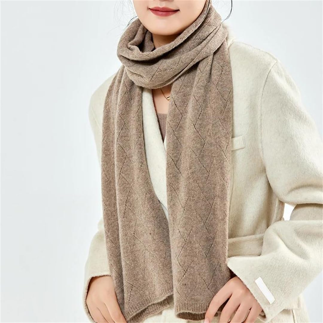 Lana Lavorato A Maglia Lungo Shalw Per Le Donne Inverno Morbido Caldo Cashmere Pashmina Bandana Sciarpe Avvolge Solido Hijab