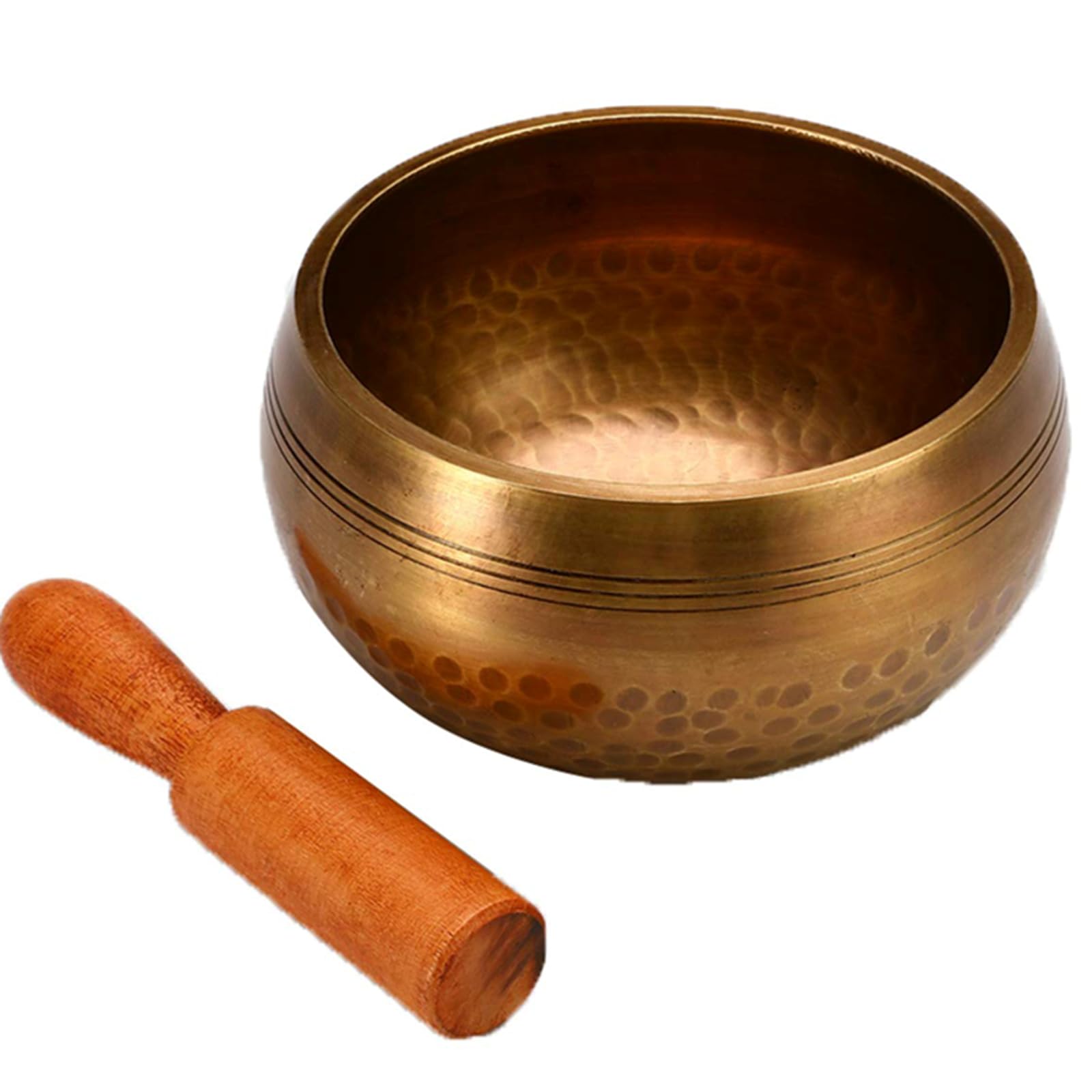 Cuenco tibetano martillado a mano, campana de meditación budista, cuenco de latón budista de 9,5 cm