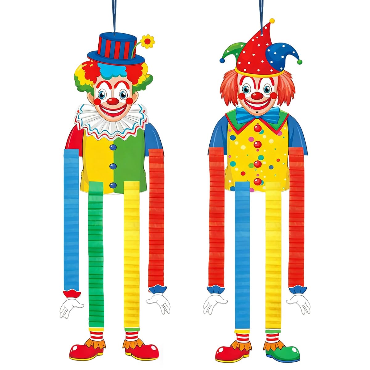 2 Pièces Décoration de Carnaval de Clown, Bannières de Clown, Décoration Murale à Suspendre pour Carnaval, Cirque Suspendue en Papier pour Carnaval et Soirées à Thème (B)