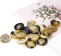 Vista 6 de 10 UNIDADES de Botones de Resina con 4 Agujeros, Redondos, con Patrón, Botones Planos para Costura, Botones Favoritos, Botones Básicos para Ropa