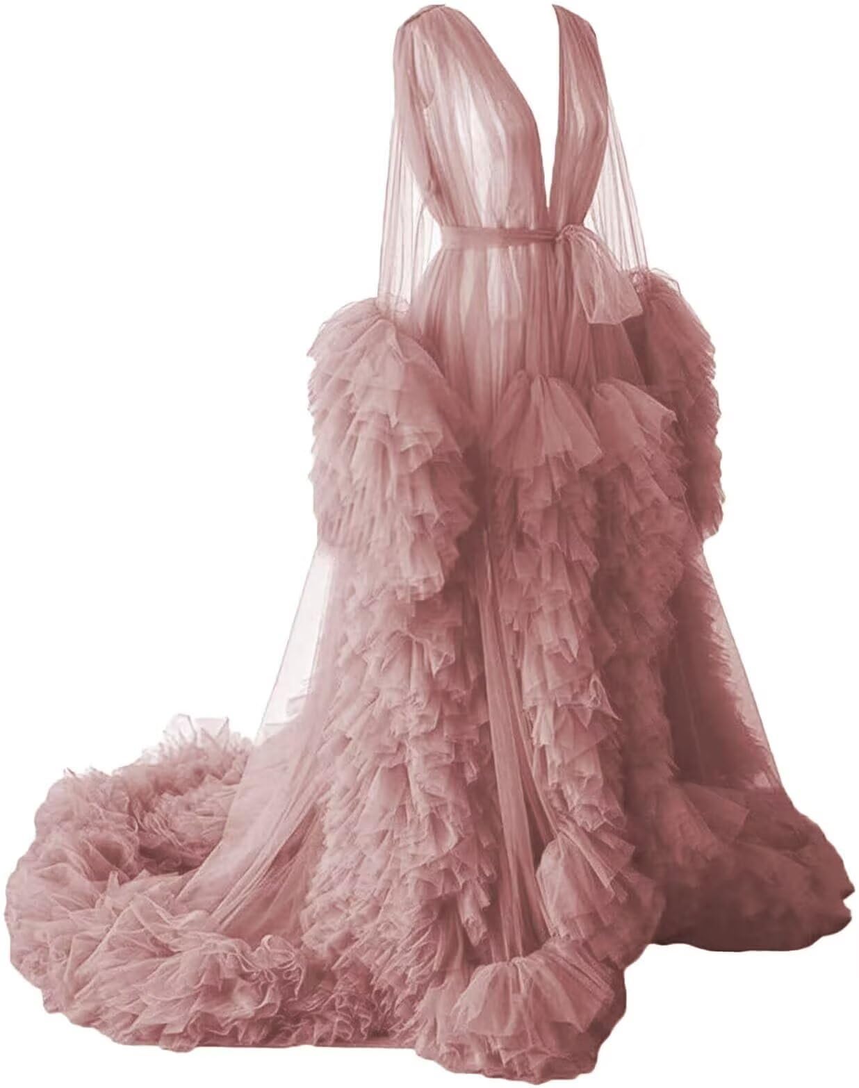 Puffy Tulle Robe Maternity Dress for Photoshoot Sheer Long Lingerie Baby Shower Pregancy Photography Dressing Women