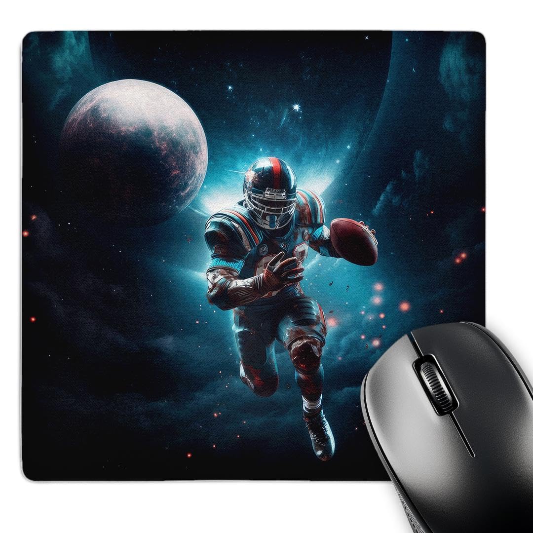 3dRose an American Football Player in Outer Space with a Galaxy Stadium. - Mouse Pads (mp-384822-1)