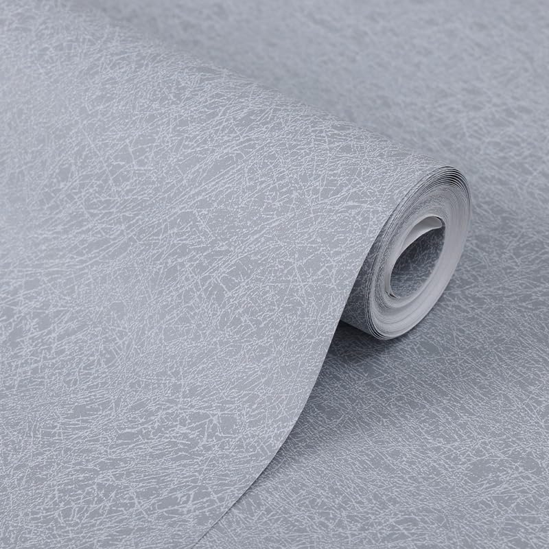 Tarwanear Plain Grey Wallpaper for Bedroom Grey Bedroom Wallpaper Matte Textured Plain Pattern Faux Distressed Wall Paper for Adults Kids Teenager Room Feature Wall — image 1