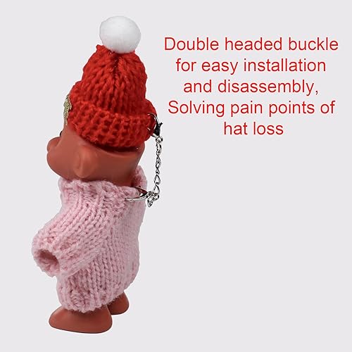 Miniatura 6 de Funda para encendedor de muñecas Troll para Bic de tamaño regular con cadena de eslabones, suéter de estilo aleatorio adicional (rosa 2)