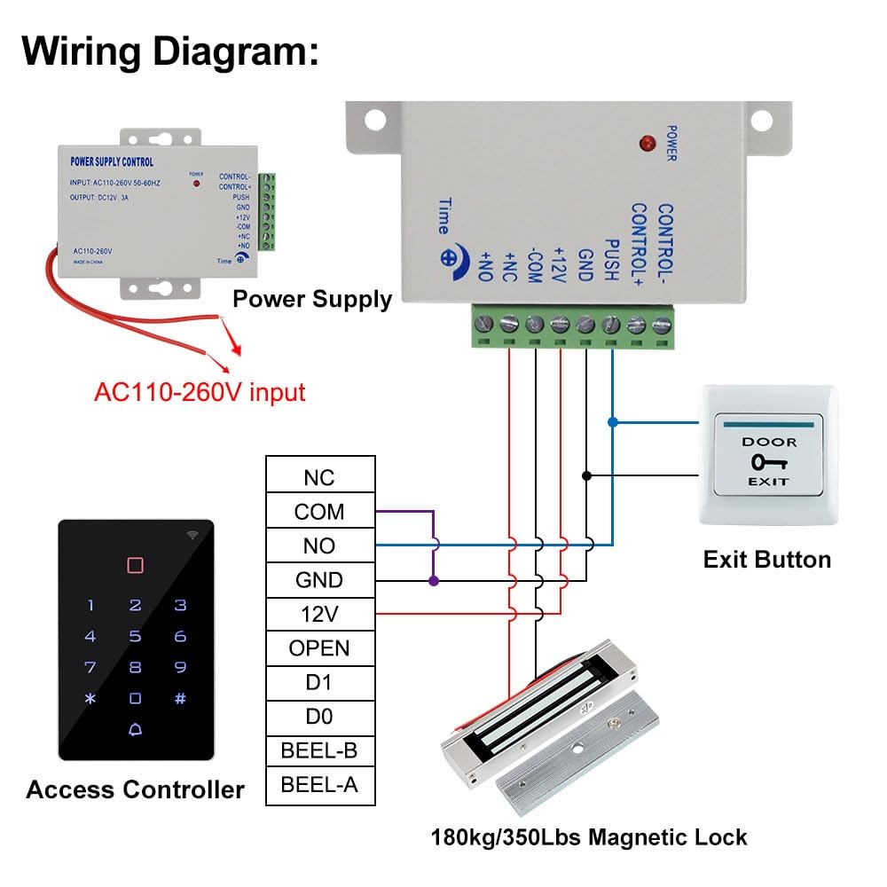 Impermeabile RFID Access Control System Kit WIFI Tuya Access Controller con 350Lbs Forza Manetic Door Lock Set completo