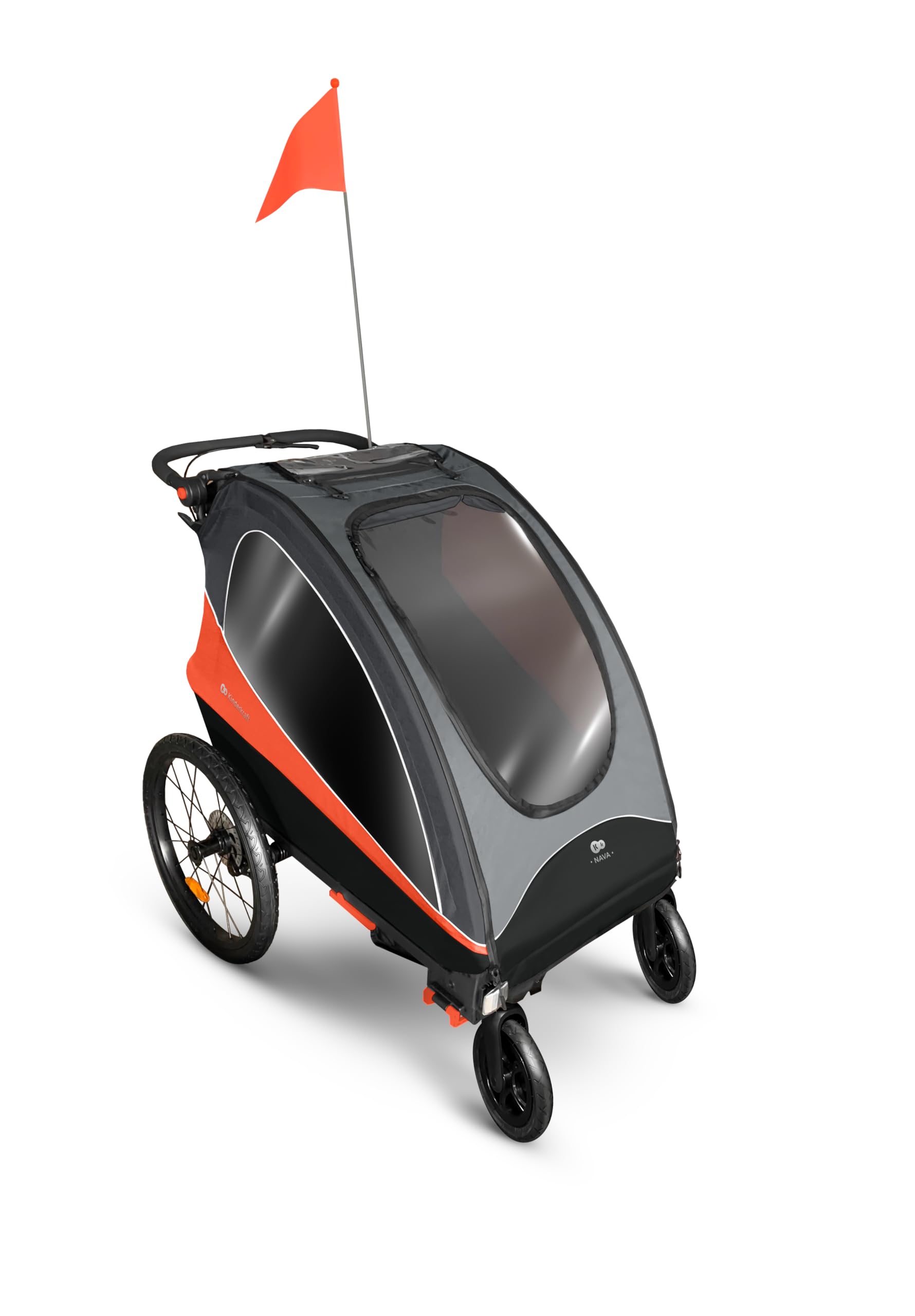 Lionelo Rimorchio Bici per 1 o 2 Bambini CAMA 2in1 Rimorchio e Passeggino Pieghevole 6 mesi -6 anni (2×22 kg) Sospensione SIQ Ruote XL 49 cm Telaio Alluminio, Tetto Impermeabile UPF50+ Cinture 5 punti