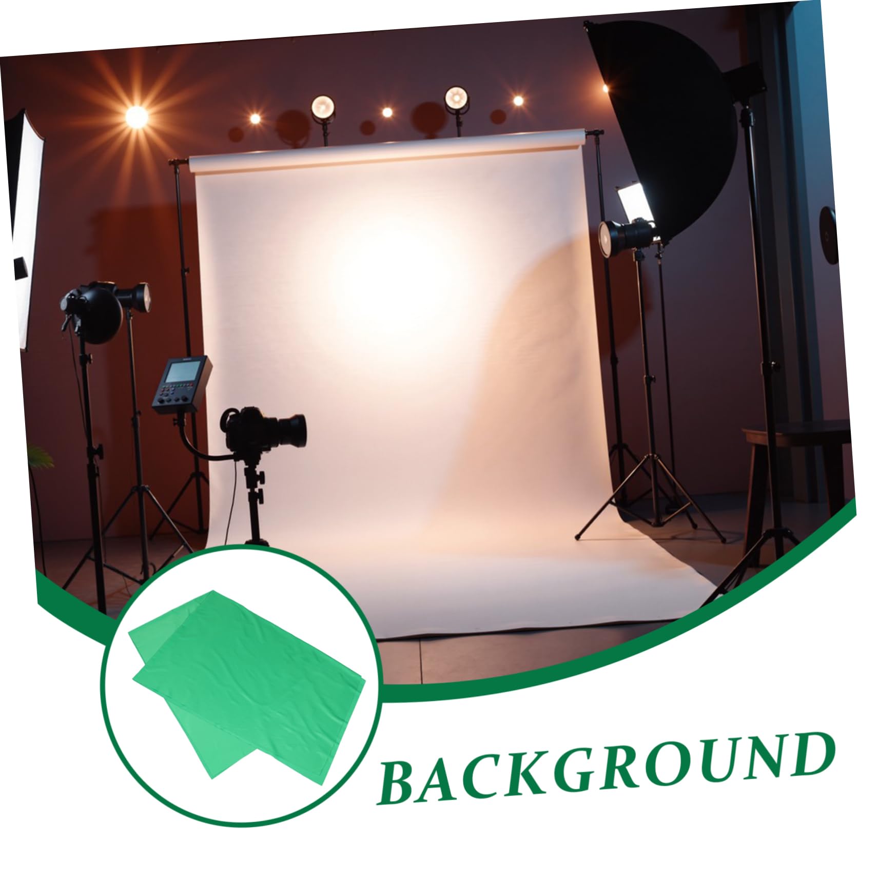 SHINEOFI Sfondo Fotografico Verde in Tessuto Cuciture per Live Streaming e Riprese Video Sfondo Chroma Key Pieghevole e per Studio e Ritratto