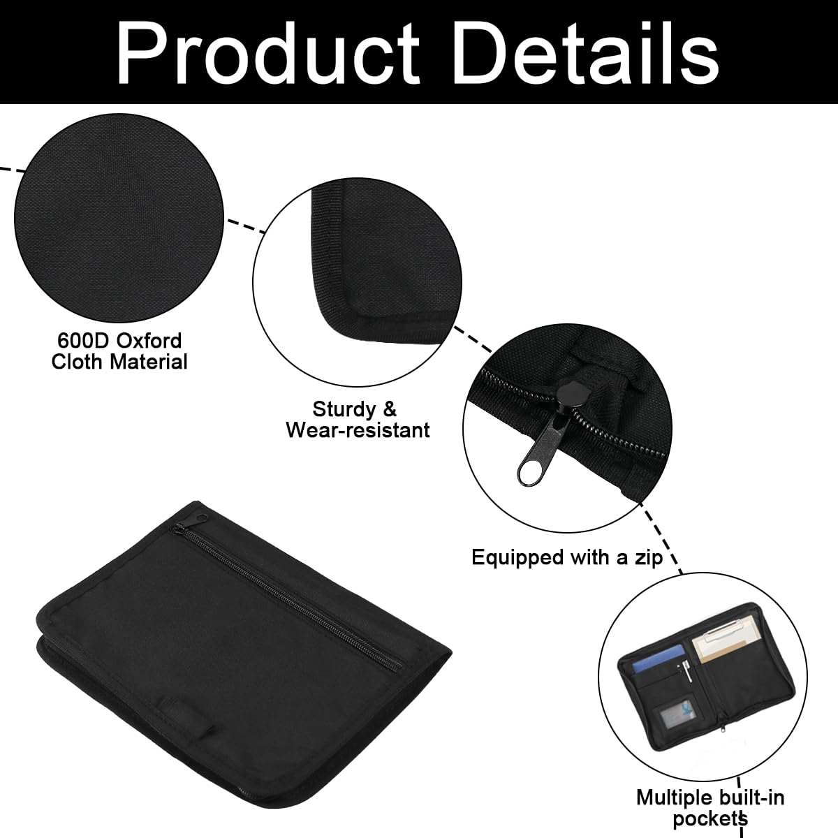 Carpeta de Coche Organizador de Guantera, Organizador Portátil de Documentos Bolsa de Almacenamiento de Documentos para Gafas de Sol, Tarjeta de Identificación