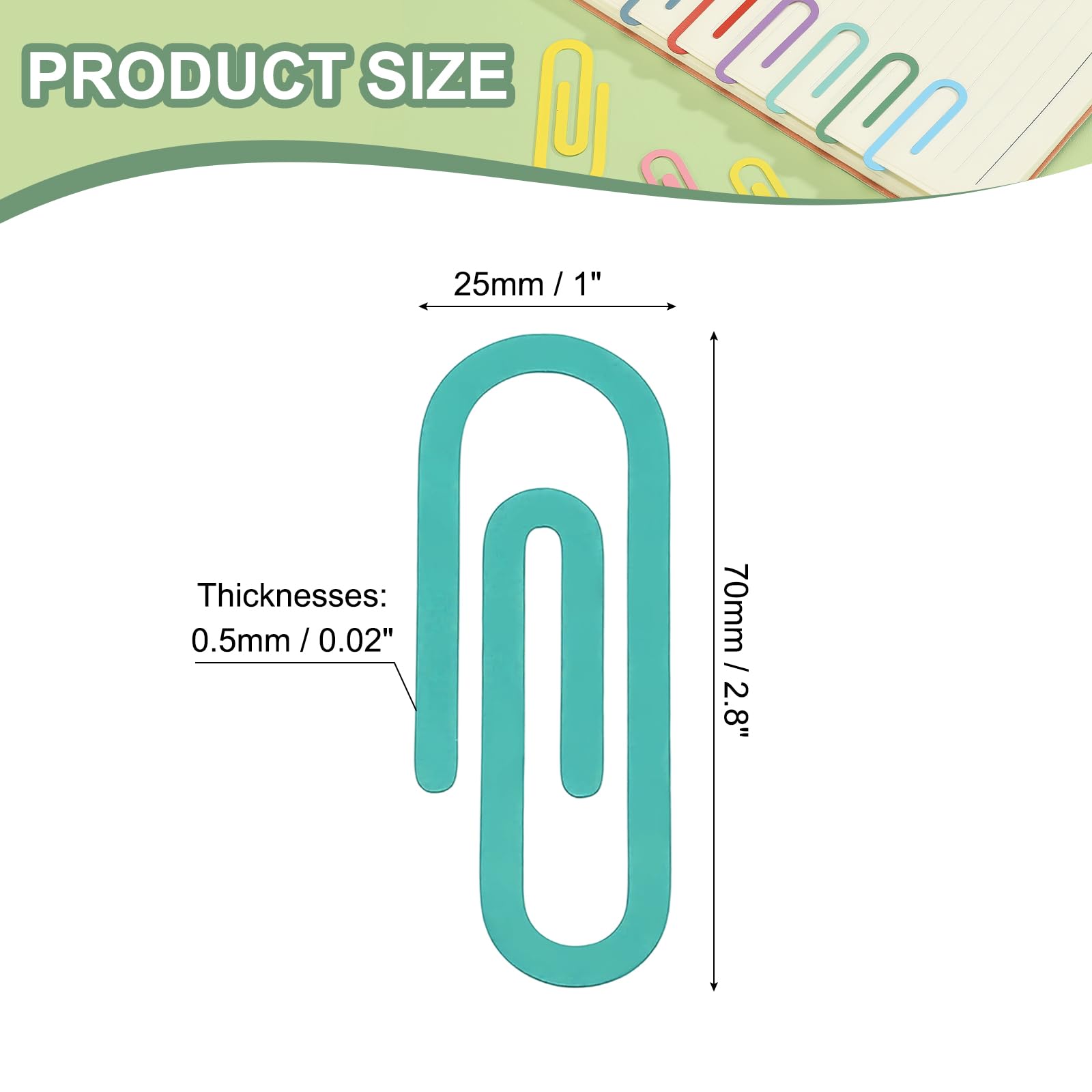 PATIKIL 2.8" Paper Clip Bookmarks - Image 2