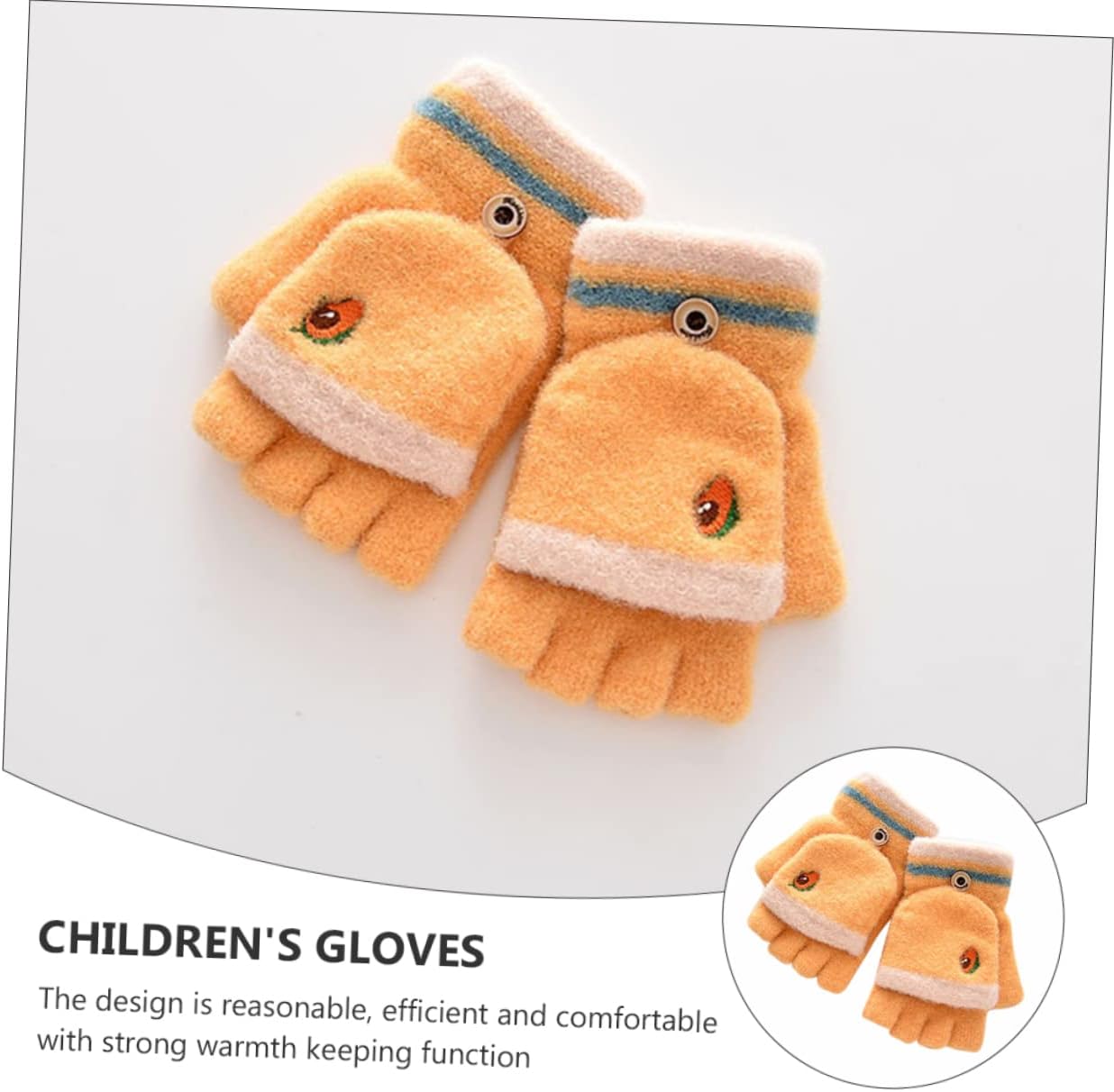 BESTYASH 1pair Boy Girl's Cartoon -cover Gloves Embroidered Design for Boys Girls Soft Material Warm Supplies for Outdoor Activities Random Styles