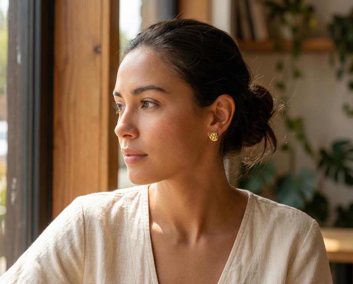Rope Knot Drop Earrings Traditional 14K Gold Plated Sterling Silver