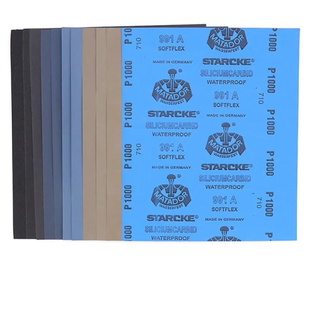 Starcke Matador Wet and Dry Sanding Sheets - Variety of Grits for Professional Finishing Pack of 10 Sheets (7000 Grit)