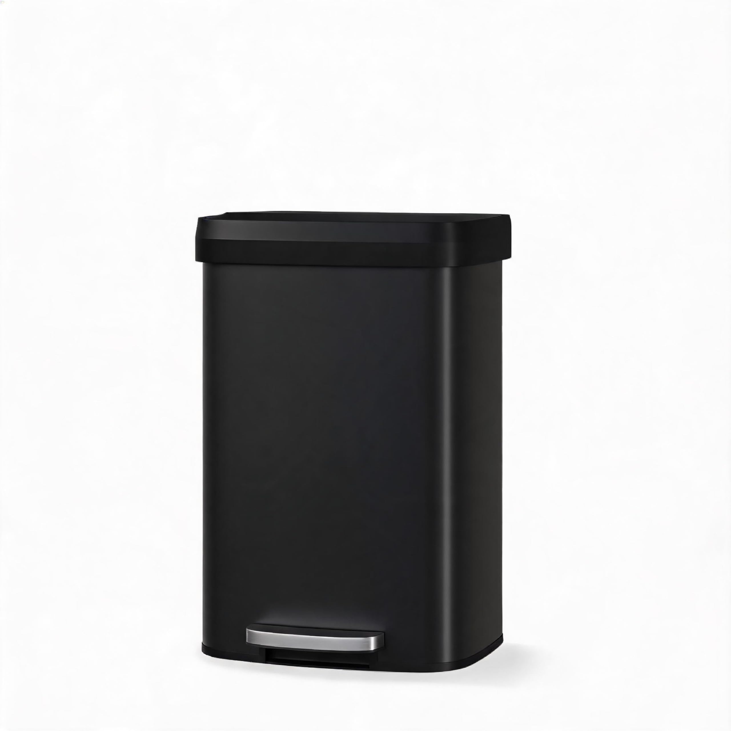 IDEALHOUSE Geräumiger 50L Küchen-Mülleimer aus Edelstahl – Soft-Close-Deckel, Fingerabdruckschutz, geruchsdicht, herausnehmbarer Inneneimer, Rückengriff, Tretfunktion – ideal für Küche & Haushalt