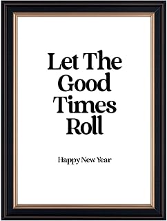 Framed Let The Good Times Roll Happy New Year Poster Canvas Print Art Wall Art Paintings Pictures Wall Decor Trendy Whimsical Home Decor Living Room Apartment (Black Framed,12" Lx16 W)