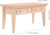 Vista 5 de Muebles de casa de muñecas de madera: Juego de muebles de mesa y silla de muñecas Silla de escritorio en miniatura para accesorios de mini casa