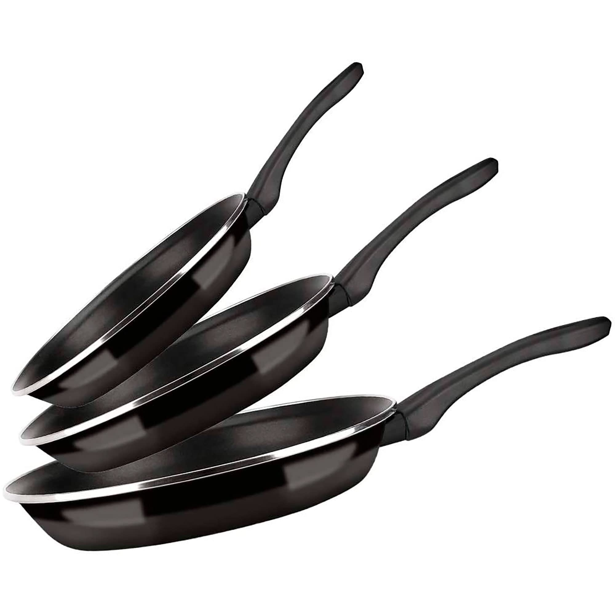 Fagor Optimax Set Juego Sartenes Inducción 20-24-28 cm, Acero Esmaltado, Antiadherente Ecológico XYLAN sin PFOA, Alto Espesor, Apta para Todas Las Cocinas, Vitrocerámica, Gas, Lavavajillas, Negro