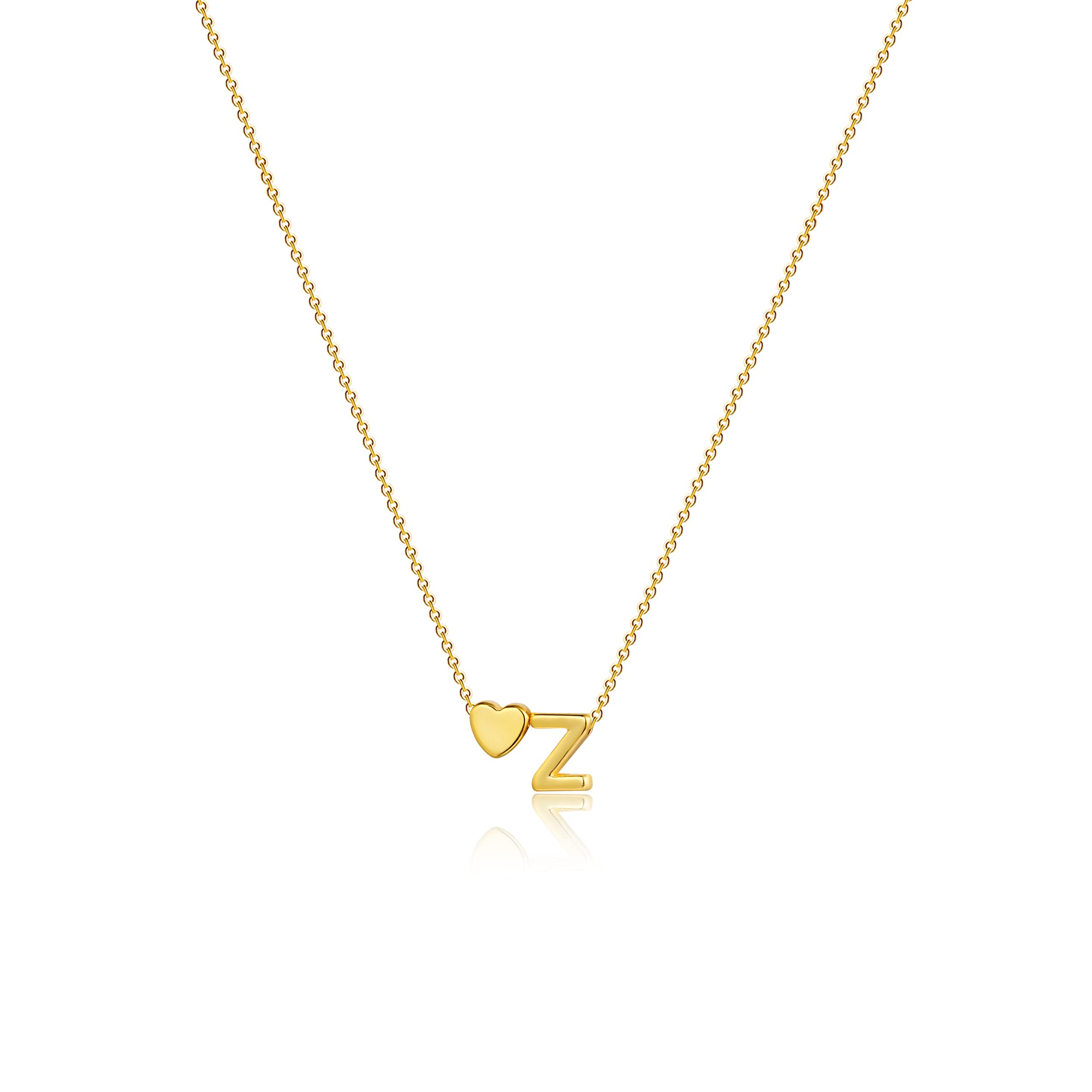 JECOMYDainty Initial Necklaces for Women 14K Gold Plated Heart Letter Necklace Personalized Initial Heart Pendant Necklace Tiny Letter Name Necklaces Gift for Teen Girls