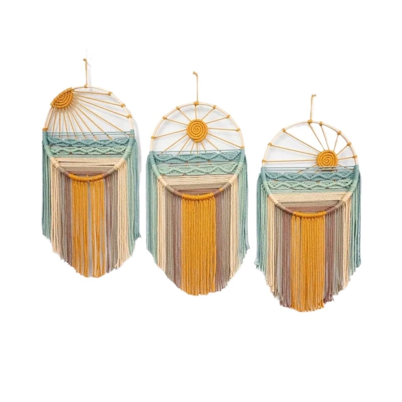 YUPLIODSX Wall Hanging Colorful Circular Tassel Wall Tapestry Living Room Bedroom Handwoven Bohemian Wall Hanging Decor(57)