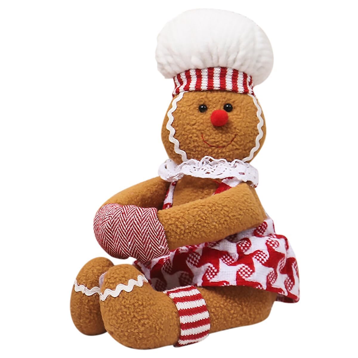 Gingerbread Christmas Decorations, Gingerbread Tree Topper for Christmas Tree Wine Bottle Curtain Ornaments (B)