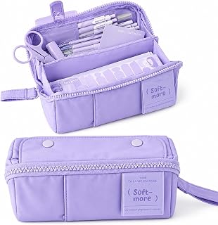 Zqiue Multi-Functional Soft Pencil Case for Girls – Large Capacity Zipper Pouch with Multiple Compartments – Aesthetic Sta... Price In India