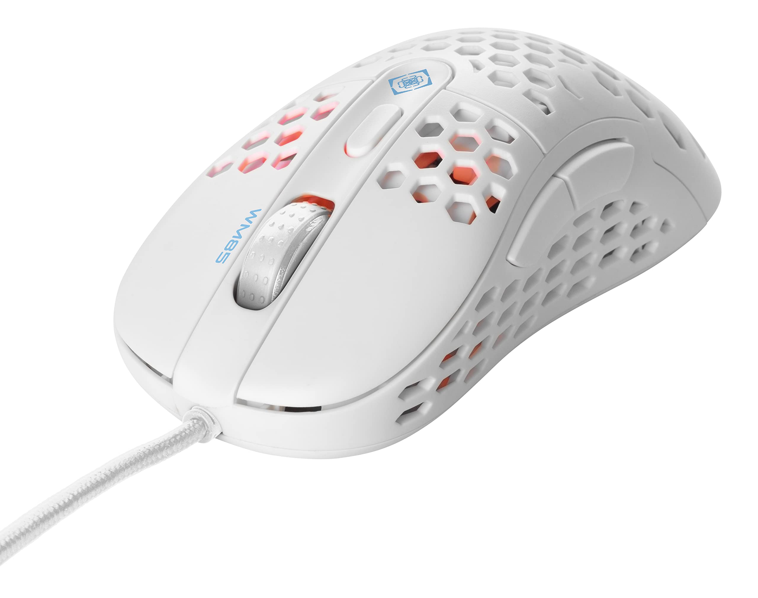 Deltaco Gaming White Line WM85 Lekka Przewodowa myszka do gier - 6400 DPI, 1000 Hz i 220 IPS - Biały