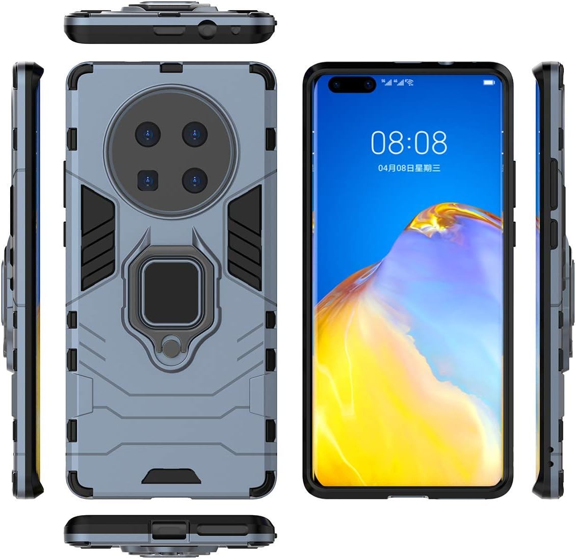 Case for Huawei Mate 40 RS Case Cover,Bracket Shell Case for Huawei Mate 40 Pro+ 5G NOP-NX9/N29 NOP-AN00 / Mate 40 RS 5G NOP-NX9P NOP-N29P Case Blue