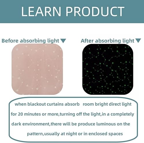 Miniatura 3 de TMLTCOR Blackout Curtains for Bedroom,Pink Curtains 84 inches Long,Bedroom Curtains for Living Room,Glow in The Dark Kids Curtains for Kids