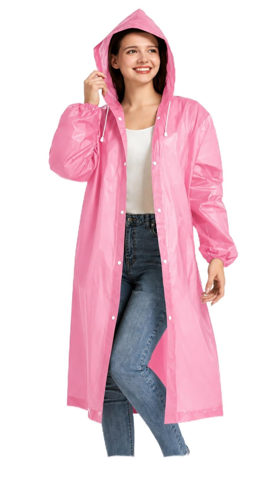 Unisex Waterproof Raincoat with Hood for Men & Women, Reusable Rain Wear, Lightweight Windproof Rain Jacket for Travel, Bike Riding & Outdoor Use (Multicolor, 1 Piece)-image-32