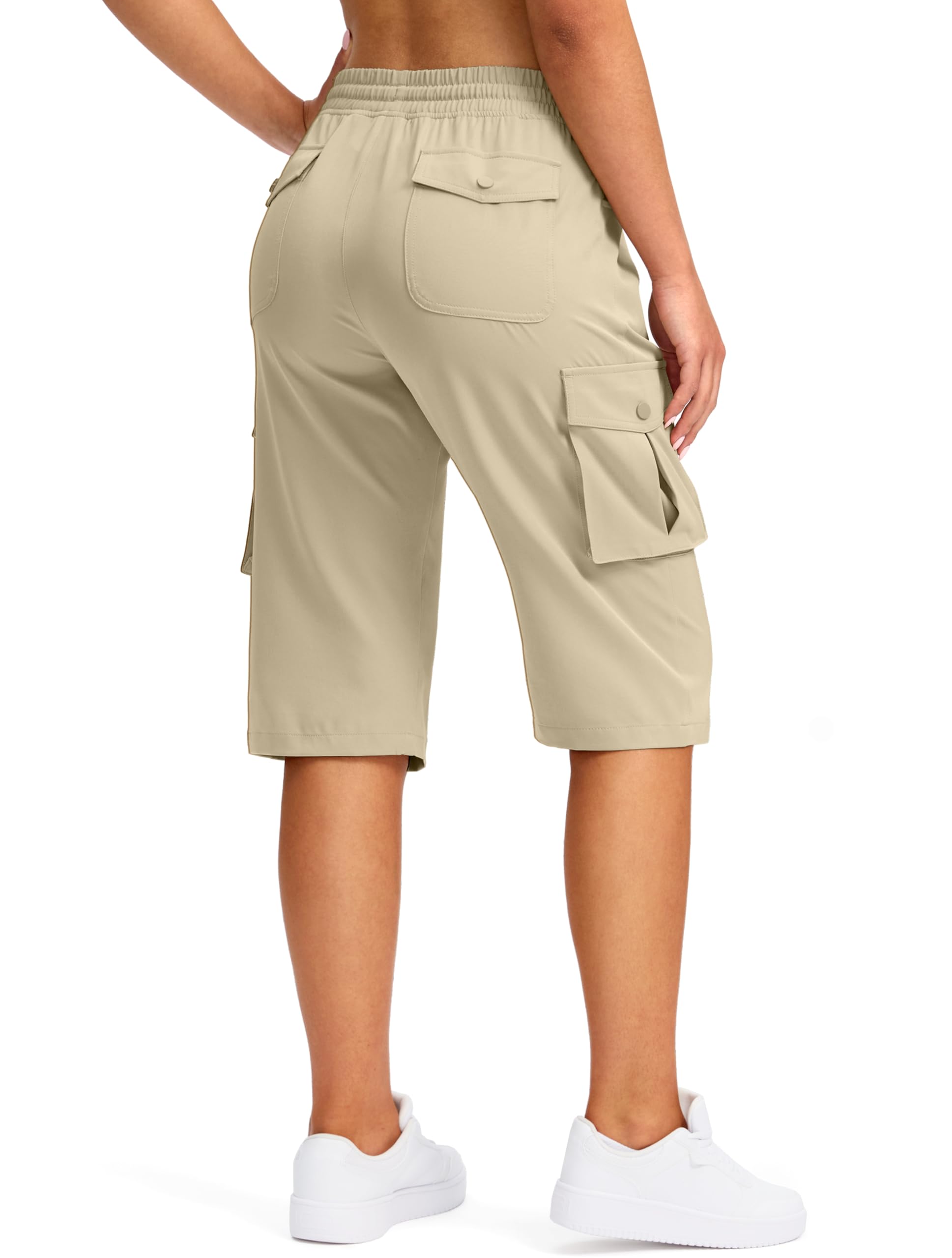 Viodia 15" Long Shorts for Women Hiking Cargo Bermuda Shorts Lightweight Knee Length Capris for Summer Travel Fishing
