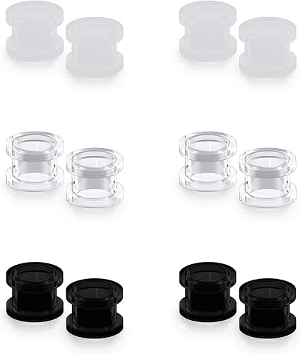 Lcolyoli Kit de dilatadores de oreja de ajuste de tornillo, aretes expansores de túnel de acrílico, tapones para lóbulos de oreja, juego de joyería