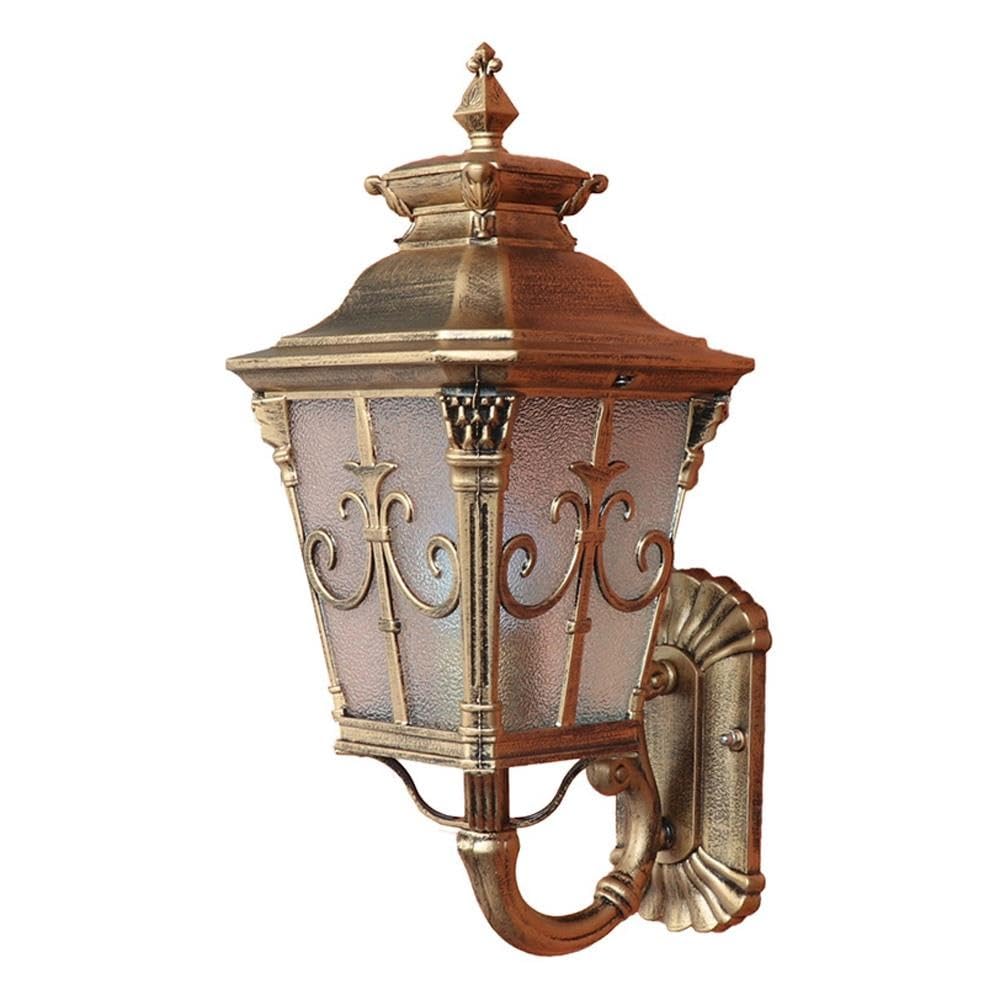 Generico LAUMZX Lanterna da parete europea for esterni, lampada in alluminio ottone antico antipioggia, applique in vetro esterno impermeabile E27 for giardino, patio