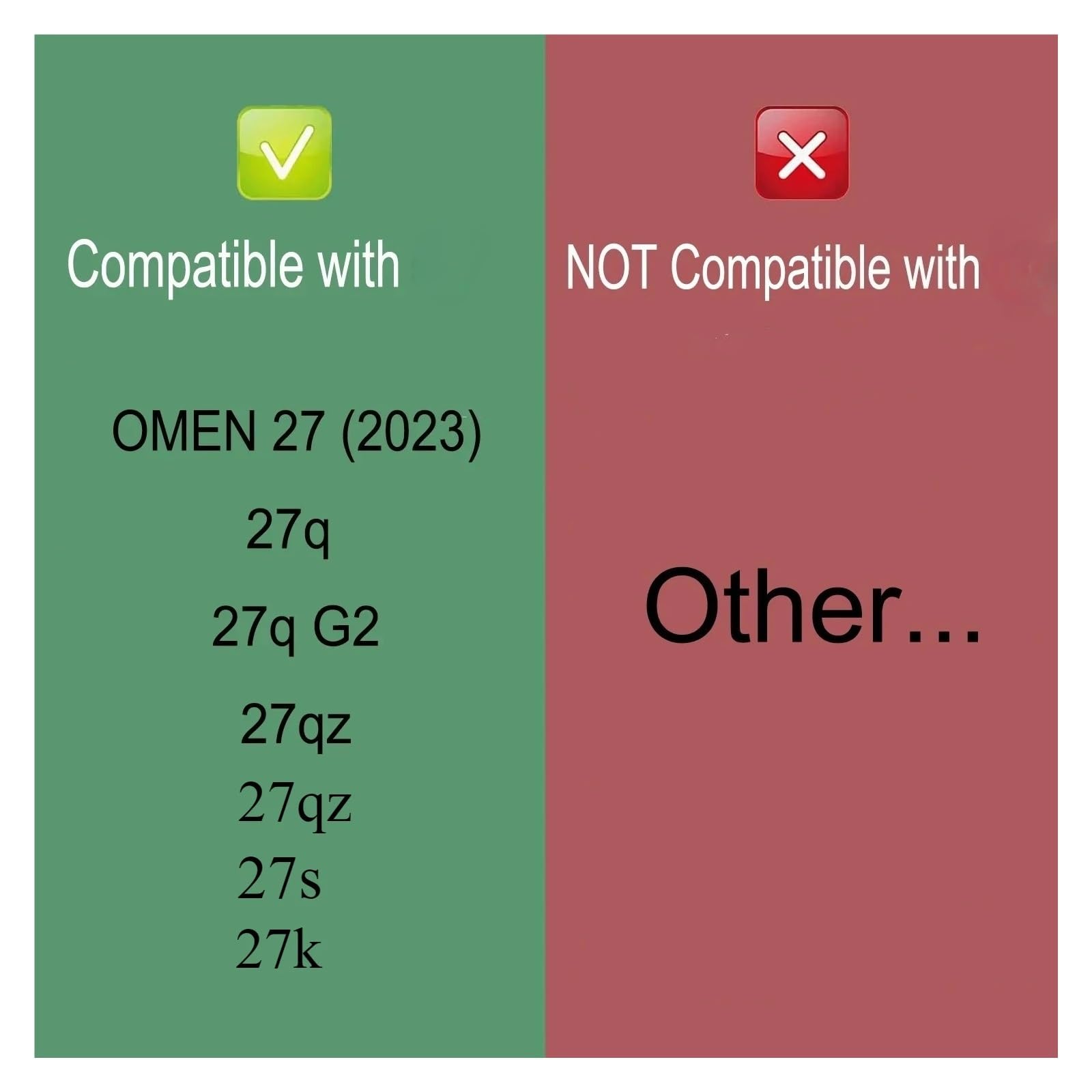 VESA-Wandhalterungsadapter, Kompatibel for HP, Omen 2023 27 Zoll 27qz 27q G2 27qs 27s 27k Monitorhalterung Zur Montage An Stand-/Arm-Schreibtischunterstützung