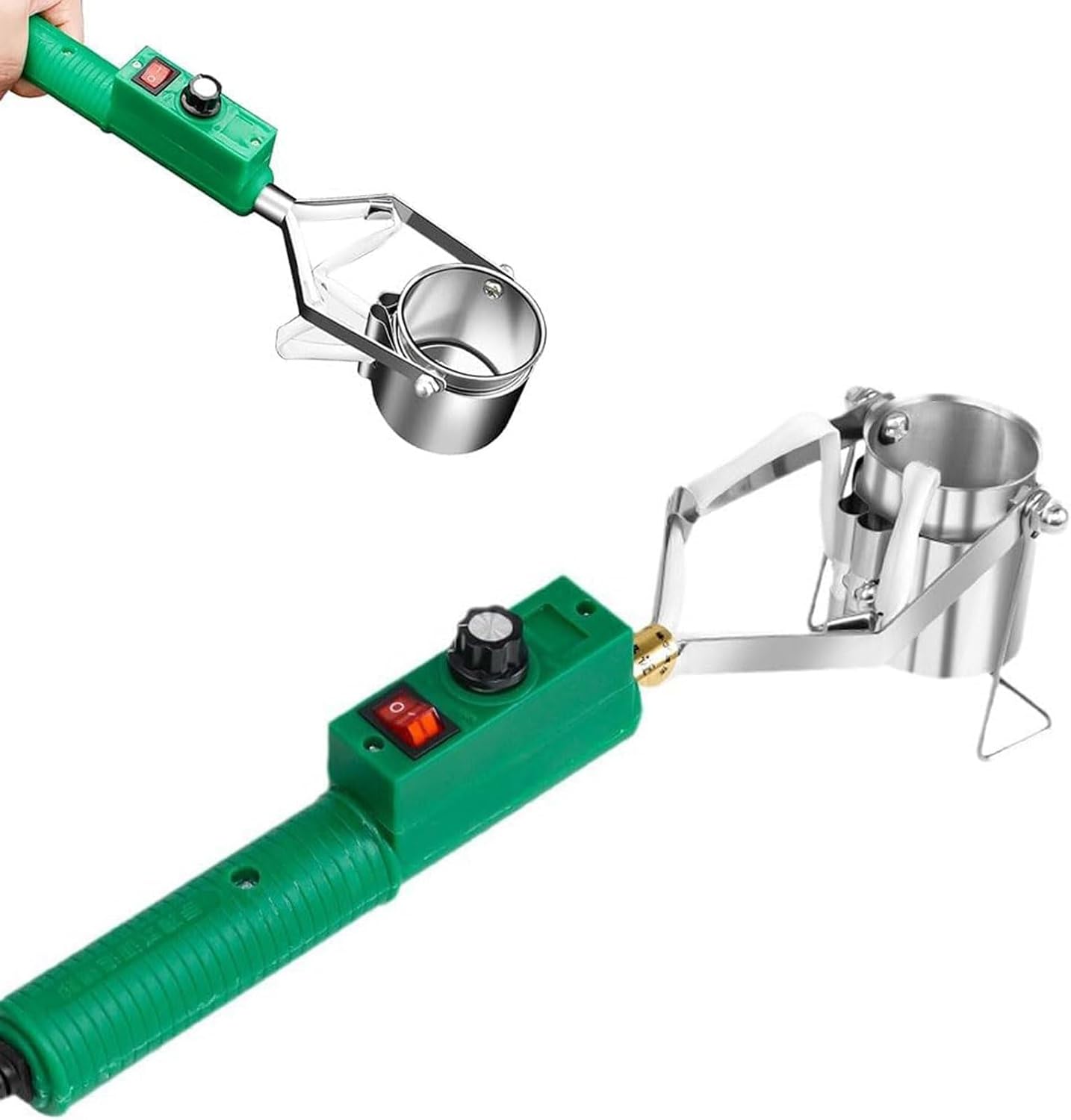 Hand-held Lead Melting Pot,1000/1500g Portable Electric Melting Furnace Solder Crucibles with Handle, Temperature Range 150-450℃,Tin Soldering Tools for Fishing Weight Molds(500w)