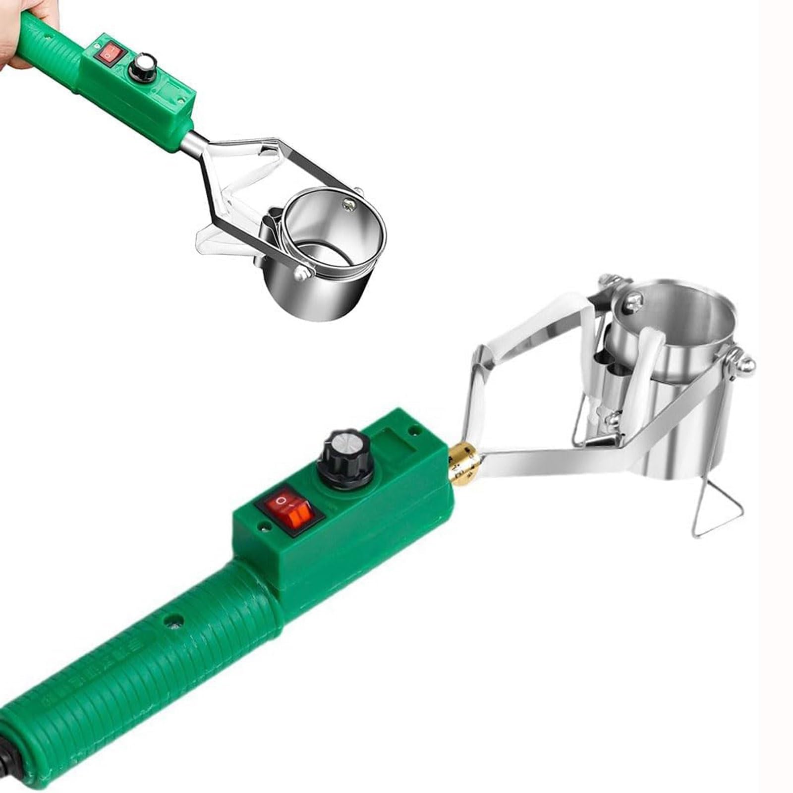FHRKA Hand-held Lead Melting Pot,1000/1500g Portable Electric Melting Furnace Solder Crucibles with Handle,Tin Soldering Tools for Fishing Weight (500w)