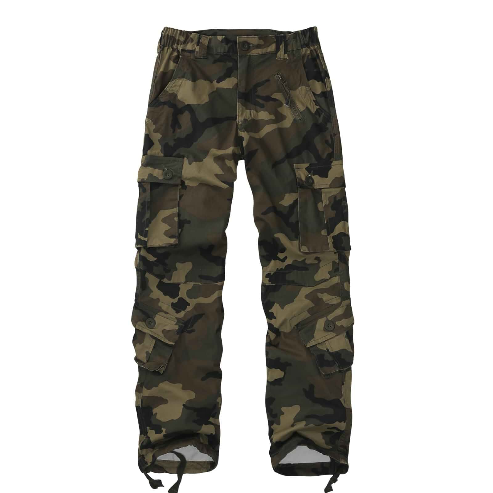 Sobrisah Women Mid-Rise Cargo Pants Heavy Cotton Casual Pants 8 Pockets Regular Fit/Plus Size Military Work Trousers