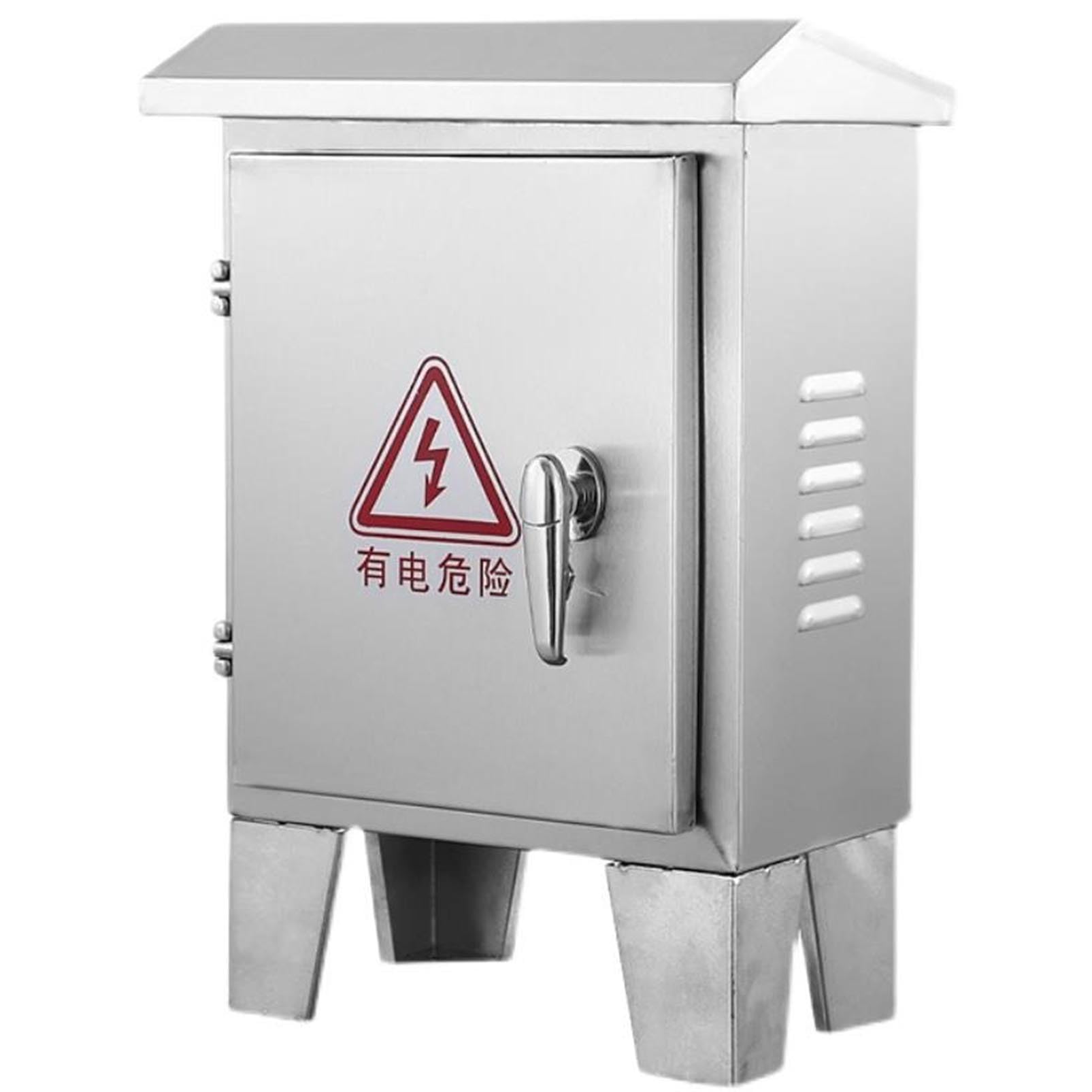 Aioneer Weatherproof Stainless Steel Electrical Enclosure Box - Lockable Distribution Cabinet, Rustproof Floor Standing Breaker Box, Secure Junction Box With Mounting P-25×15×30cm