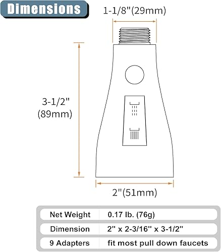 Miniatura 9 de Angle Simple - Cabezal de grifo para fregadero de cocina, cromado, 3 funciones, cabezal de grifo de repuesto dual Aquablade, boquilla de cabezal