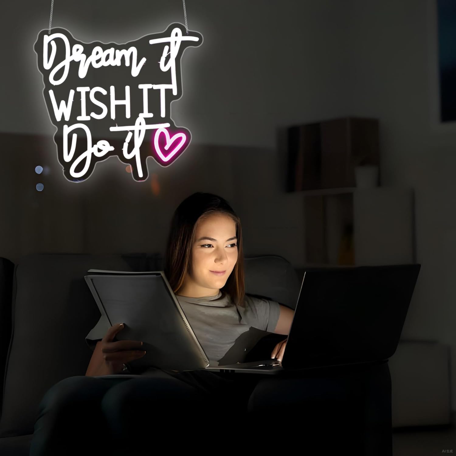 Neon Sign Led Neon Lights Neon Signs for Wall Decor USB Powered Led Neon Signs for Room Decoration (Wish It) - Image 7