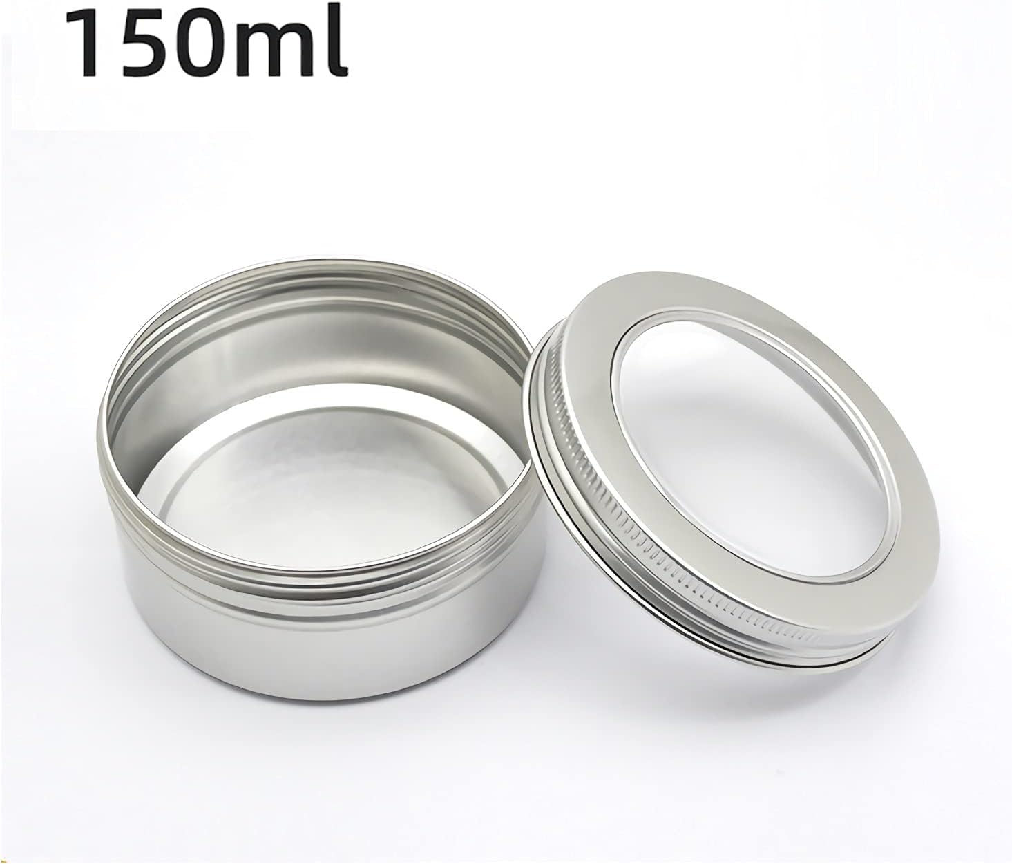 24 Stück 150 ml Leere runde Silberne Aluminiumdosen mit